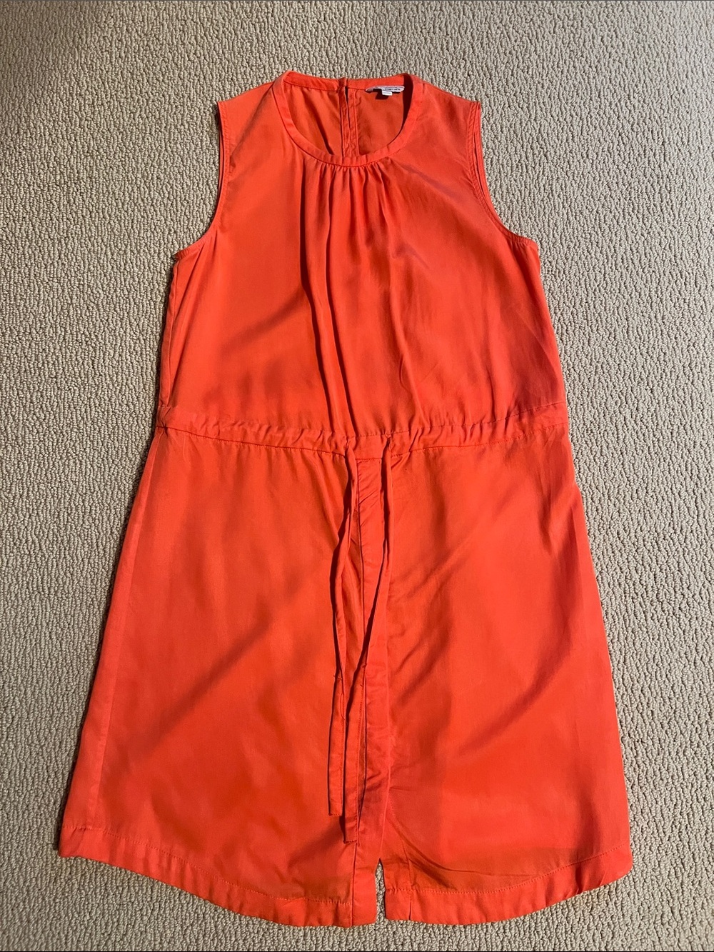 GAP Bright Orange Sleeveless Tie-Waist Mini Dress